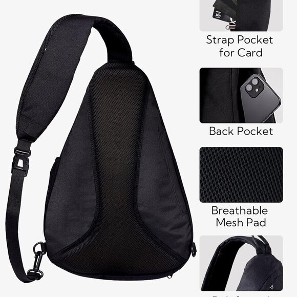 Sling Bag Crossbody Backpack: Over Shoulder Daypack Casual Cross Chest Side Pack - Picture 5 of 9